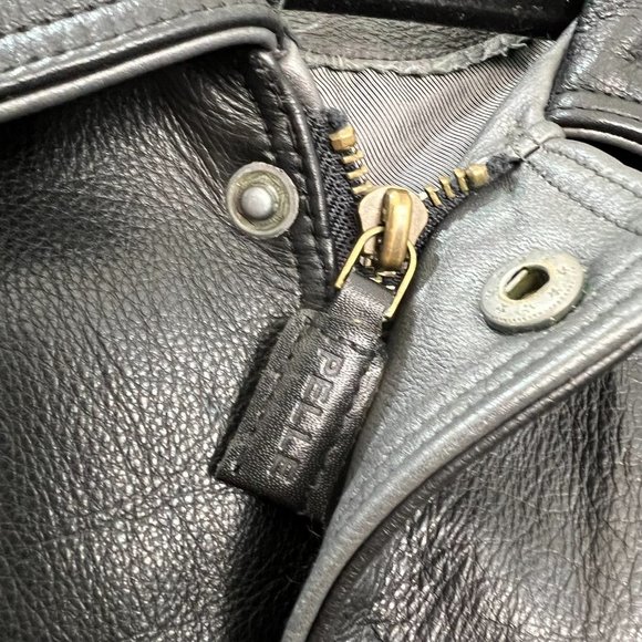 PELLE PELLE Marc Buchanan grey black embellished leather bomber jacket 42 - Picture 12 of 16